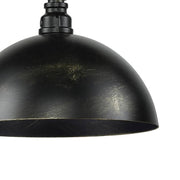 Atlas Lighting Mulvaney 49in 3-Light Chandelier | Industrial Black and Brushed Gold Metal | Dining Room & Living Room | Model CL12355-BK