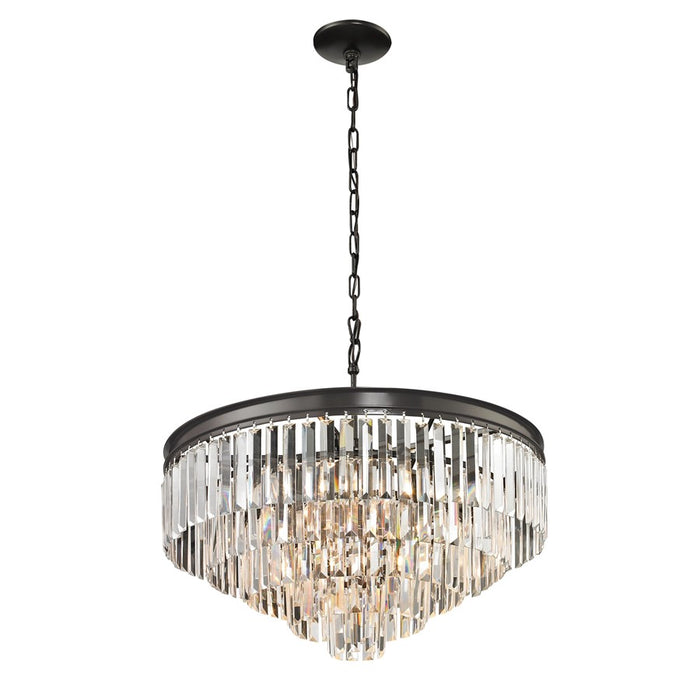 Atlas Lighting Palacial 24'' Wide 6Lt Chandelier, Bronze/Clear