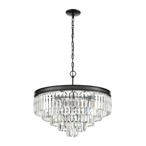 Atlas Lighting Palacial 24'' Wide 6Lt Chandelier, Bronze/Clear