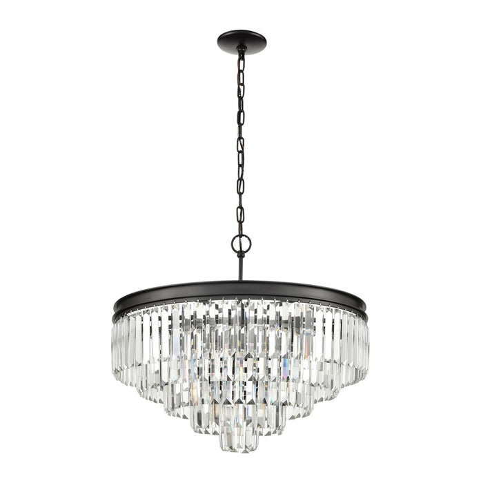 Atlas Lighting Palacial 24'' Wide 6Lt Chandelier, Bronze/Clear