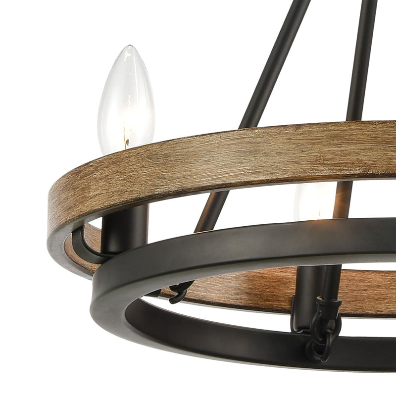 Atlas Lighting Ramsey 16in 4-Light Chandelier | Transitional Matte Black Metal | Dining Room & Living Room | 16 x 16 x 14 in | Model CL12388-BK
