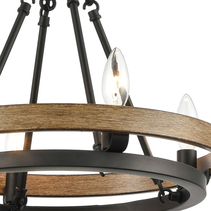 Atlas Lighting Ramsey 16in 4-Light Chandelier | Transitional Matte Black Metal | Dining Room & Living Room | 16 x 16 x 14 in | Model CL12388-BK