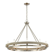 Atlas Lighting Ramsey 34in 10-Light Chandelier | Transitional Satin Nickel Metal | Dining Room & Living Room | 34 x 34 x 24 in | Model CL12390-NK