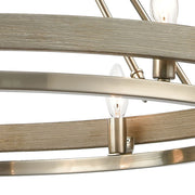 Atlas Lighting Ramsey 34in 10-Light Chandelier | Transitional Satin Nickel Metal | Dining Room & Living Room | 34 x 34 x 24 in | Model CL12390-NK
