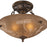 Atlas Lighting Restoration 16''W 3Lt Semi Flush Mount, Bronze/Amber