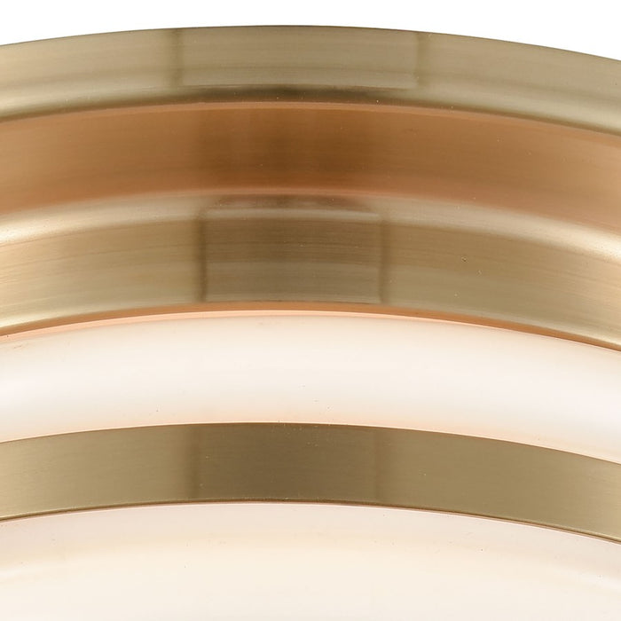 Atlas Lighting Riley 12'' Wide 2Lt Flush Mount, Satin Brass/White