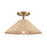 Atlas Lighting Rydell 14''W 1Lt Semi Flush, Gold/Rattan/Natural