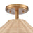 Atlas Lighting Rydell 14''W 1Lt Semi Flush, Gold/Rattan/Natural