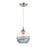 Atlas Lighting Sutter Creek 8'' Wide 1Lt Pendant, Satin Nickel/Gray