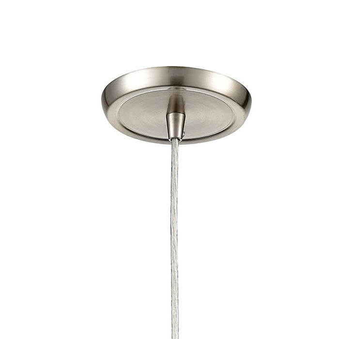 Atlas Lighting Sutter Creek 8'' Wide 1Lt Pendant, Satin Nickel/Gray