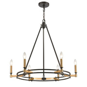 Atlas Lighting Talia 29in 6-Light Chandelier | Transitional Oil Rubbed Bronze and Satin Brass | Dining Room & Living Room | Model CL12458-BZ