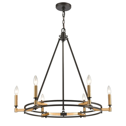 Atlas Lighting Talia 29in 6-Light Chandelier | Transitional Oil Rubbed Bronze and Satin Brass | Dining Room & Living Room | Model CL12458-BZ