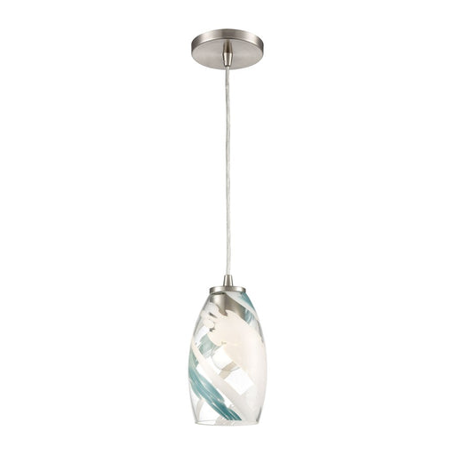 Atlas Lighting Turbulence 5'' Wide 1Lt Pendant, Nickel/Multicolor