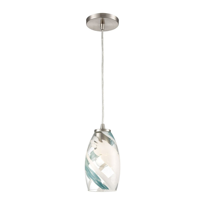Atlas Lighting Turbulence 5'' Wide 1Lt Pendant, Nickel/Multicolor