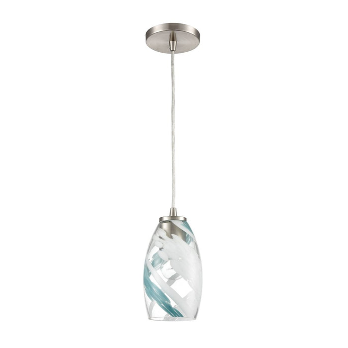 Atlas Lighting Turbulence 5'' Wide 1Lt Pendant, Nickel/Multicolor