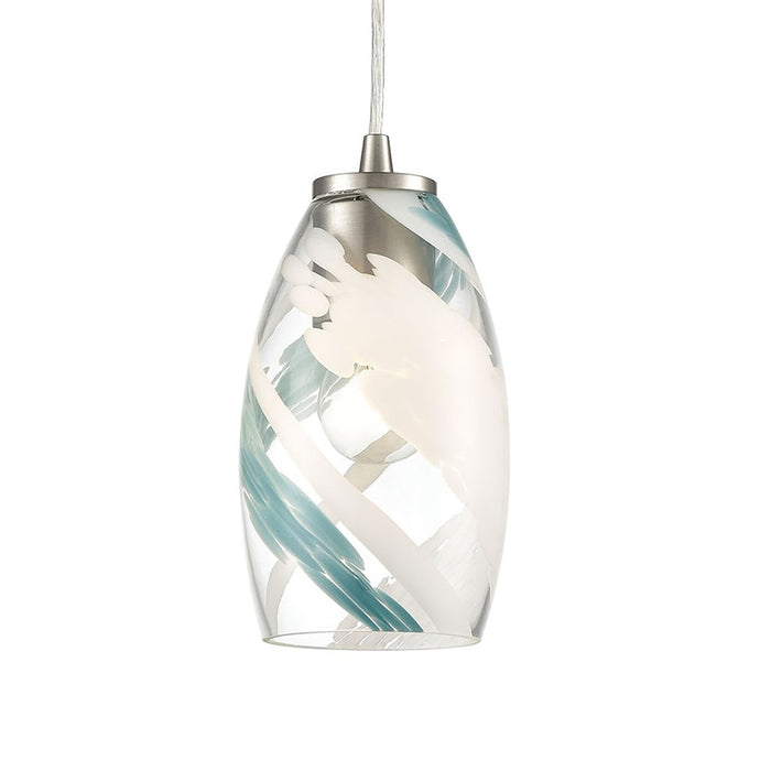 Atlas Lighting Turbulence 5'' Wide 1Lt Pendant, Nickel/Multicolor