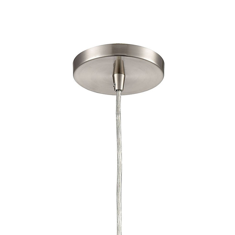 Atlas Lighting Turbulence 5in 1-Light Pendant | Modern Satin Nickel and Multicolor Glass | Kitchen Island & Dining Room | Model CL12473-NK