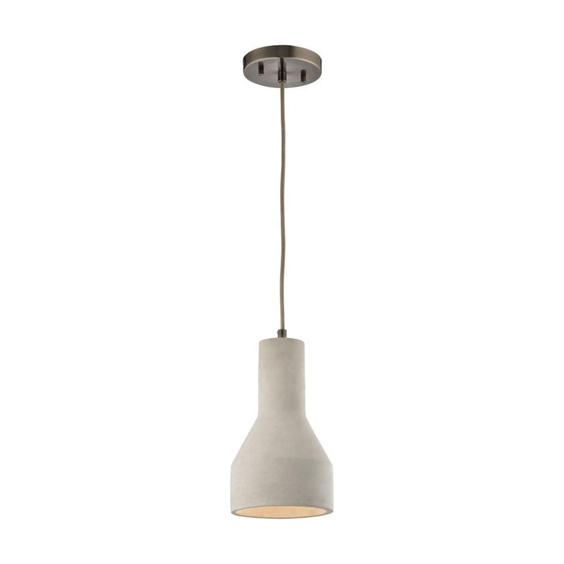 Atlas Lighting Urban Form 6in 1-Light Mini Pendant | Modern Gray Concrete and Black Nickel | Kitchen Island & Dining Room | Model CL12478-GY