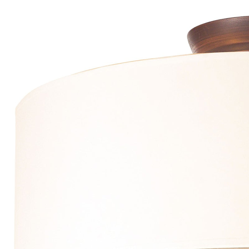 Atlas Lighting Winterberry 16in 3-Light Semi-Flush | Traditional Antique Copper and Beige Fabric | Living Room & Bedroom | Model CL12512-CO
