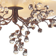 Atlas Lighting Winterberry 16in 3-Light Semi-Flush | Traditional Antique Copper and Beige Fabric | Living Room & Bedroom | Model CL12512-CO