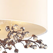 Atlas Lighting Winterberry 16in 3-Light Semi-Flush | Traditional Antique Copper and Beige Fabric | Living Room & Bedroom | Model CL12512-CO