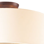 Atlas Lighting Winterberry 16in 3-Light Semi-Flush | Traditional Antique Copper and Beige Fabric | Living Room & Bedroom | Model CL12512-CO