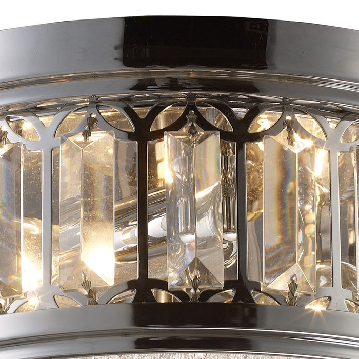 Atlas Lighting Salena 13'' Wide 2Lt Flush Mount, Chrome/Clear