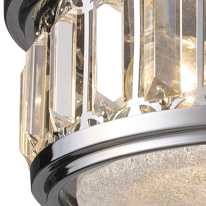 Atlas Lighting Salena 13'' Wide 2Lt Flush Mount, Chrome/Clear