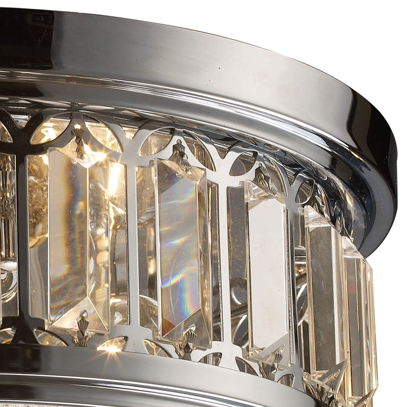 Atlas Lighting Salena 13in 2-Light Flush Mount | Transitional Polished Chrome and Clear Glass | Hallway & Bedroom | 13 x 13 x 6 in | Model CL12521-CH