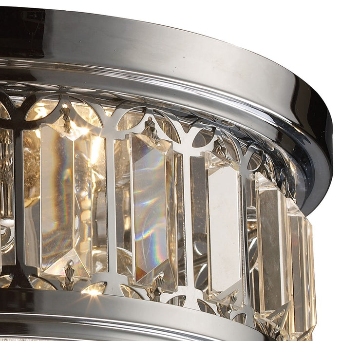 Atlas Lighting Salena 13'' Wide 2Lt Flush Mount, Chrome/Clear