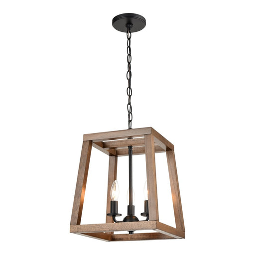 Atlas Lighting Barrow 12''W 3Lt Chandelier, Matte Black/No Shade