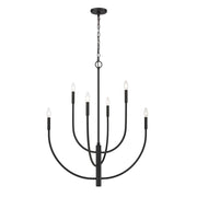 Atlas Lighting Continuance 30in 6-Light Chandelier | Modern Charcoal Metal | Dining Room & Living Room | 30 x 30 x 38 in | Model CL12524-BK