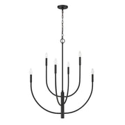 Atlas Lighting Continuance 30in 6-Light Chandelier | Modern Charcoal Metal | Dining Room & Living Room | 30 x 30 x 38 in | Model CL12524-BK
