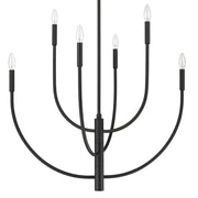 Atlas Lighting Continuance 30in 6-Light Chandelier | Modern Charcoal Metal | Dining Room & Living Room | 30 x 30 x 38 in | Model CL12524-BK