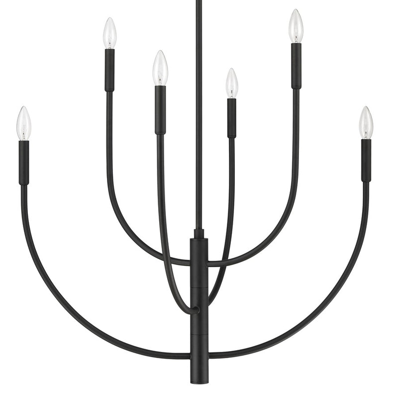 Atlas Lighting Continuance 30in 6-Light Chandelier | Modern Charcoal Metal | Dining Room & Living Room | 30 x 30 x 38 in | Model CL12524-BK