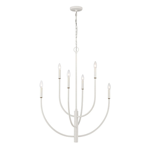 Atlas Lighting Continuance 30'' Wide 6Lt Chandelier, White Coral
