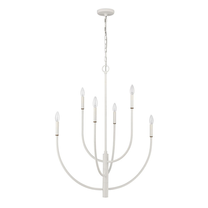 Atlas Lighting Continuance 30'' Wide 6Lt Chandelier, White Coral