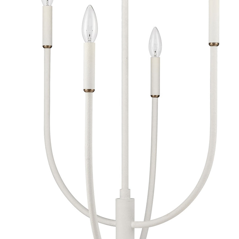 Atlas Lighting Continuance 30in 6-Light Chandelier | Modern White Coral and Satin Brass Metal | Dining Room & Living Room | Model CL12524-WH