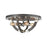 Atlas Riveted Plate 19''W 4Lt Flush, Silverdust Iron/No Shade