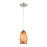 Atlas Lighting Planetario 5'' Wide 1Lt Mini Pendant, Nickel/Brown