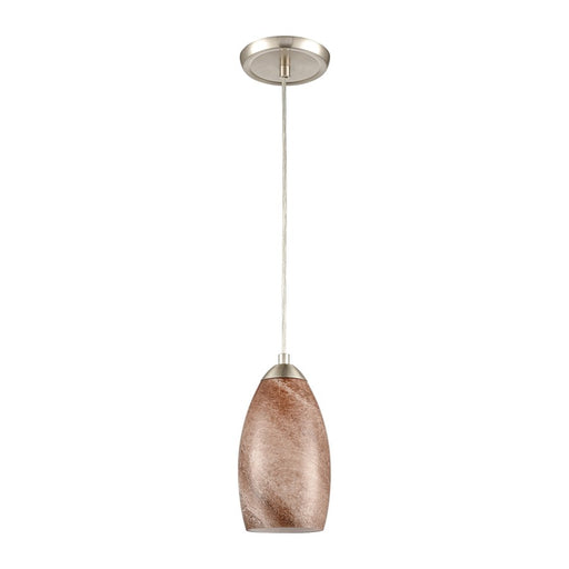 Atlas Lighting Planetario 5'' Wide 1Lt Mini Pendant, Nickel/Brown