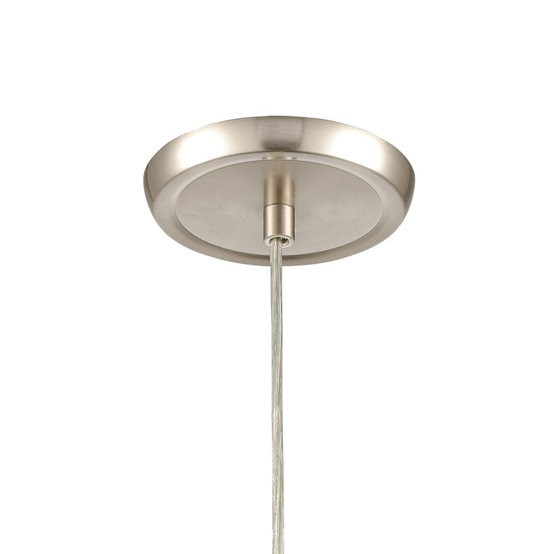 Atlas Lighting Planetario 5in 1-Light Mini Pendant | Modern Satin Nickel and Light Brown Glass | Kitchen Island & Dining Room | Model CL12526-BN