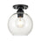 Atlas Lighting Soren 7.75'' Wide 1Lt Semi Flush Mount, Black/Clear