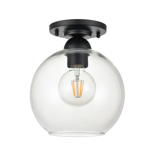 Atlas Lighting Soren 7.75'' Wide 1Lt Semi Flush Mount, Black/Clear