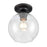 Atlas Lighting Soren 7.75'' Wide 1Lt Semi Flush Mount, Black/Clear