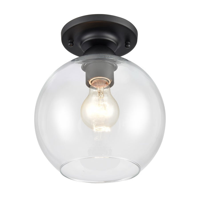 Atlas Lighting Soren 7.75'' Wide 1Lt Semi Flush Mount, Black/Clear