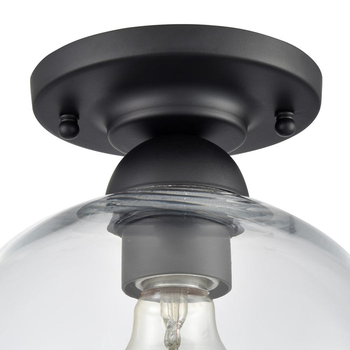 Atlas Lighting Soren 7.75'' Wide 1Lt Semi Flush Mount, Black/Clear