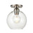 Atlas Lighting Soren 7.75'' Wide 1Lt Semi Flush Mount, Nickel/Clear