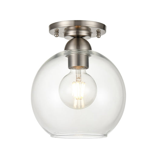 Atlas Lighting Soren 7.75'' Wide 1Lt Semi Flush Mount, Nickel/Clear
