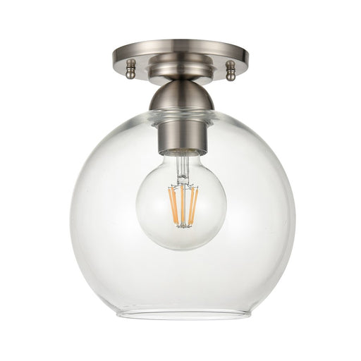 Atlas Lighting Soren 7.75'' Wide 1Lt Semi Flush Mount, Nickel/Clear